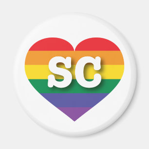 Ik hou van South Carolina Gay Pride Rainbow Heart Magneet