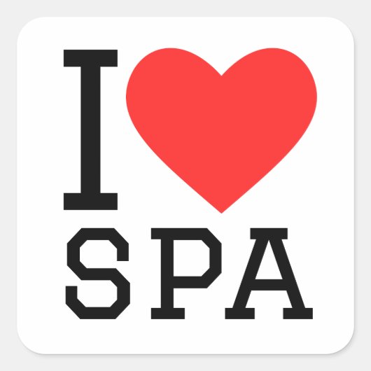 Ik hou van spa vierkante sticker (Voorkant)