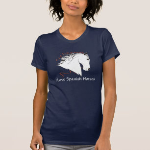 Ik hou van Spaanse paarden Dames Donkere T-Shirt