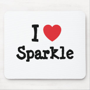 Ik hou van Sparkle hart T-Shirt Muismat