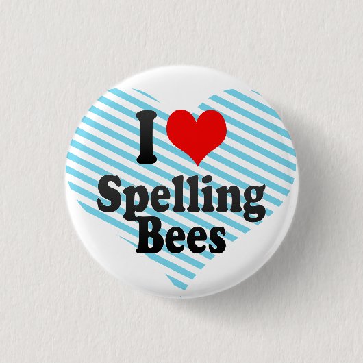 Ik hou van Spellingbijen Ronde Button 3,2 Cm (Voorkant)