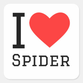 Ik hou van spin vierkante sticker