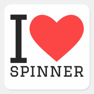 Ik hou van spinner vierkante sticker