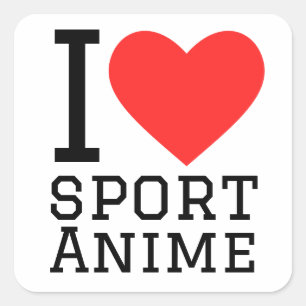 Ik hou van sport-anime vierkante sticker