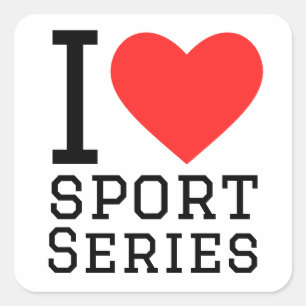 Ik hou van sport series vierkante sticker