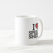 Ik hou van spreadsheet, grappige boekhouding koffiemok (Voorkant rechts)