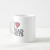 Ik hou van spreadsheet, grappige boekhouding koffiemok (Voorkant links)