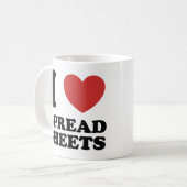 Ik hou van spreadsheets koffiemok (Voorkant links)