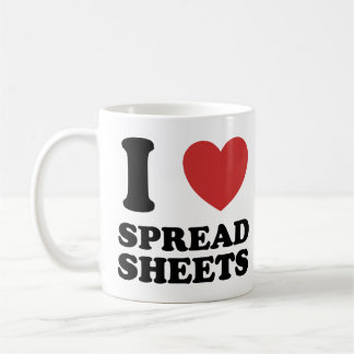 Ik hou van spreadsheets koffiemok