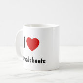 Ik hou van spreadsheets koffiemok (Voorkant links)