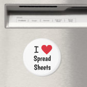 Ik hou van spreadsheets Magnet Kantoor Gift Idee Magneet (Insitu (Vaatwasser))