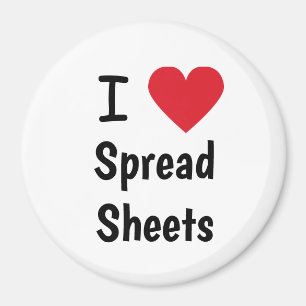 Ik hou van spreadsheets Magnet Kantoor Gift Idee Magneet