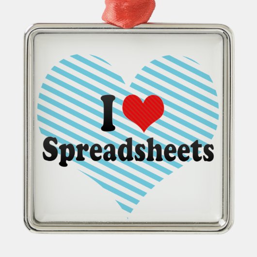 Ik hou van spreadsheets metalen ornament (Voorkant)