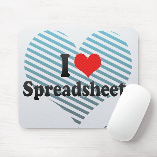Ik hou van spreadsheets muismat (Met muis)