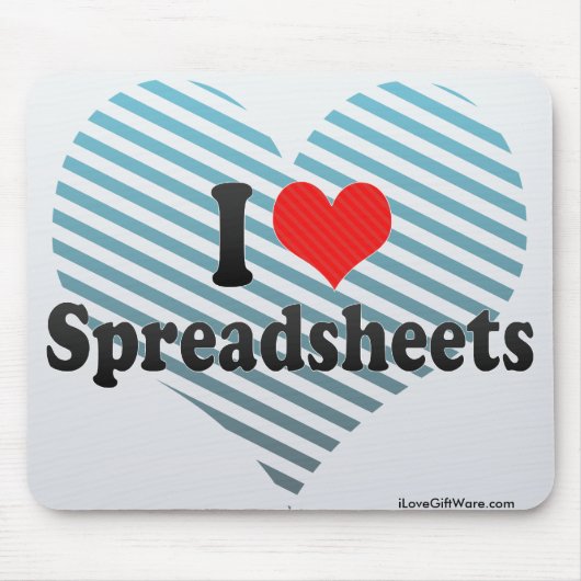 Ik hou van spreadsheets muismat (Voorkant)
