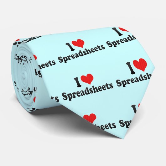 Ik hou van spreadsheets stropdas (Opgerold)