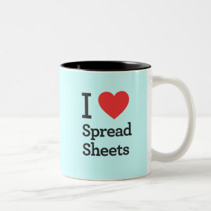 Ik hou van spreadsheets tweekleurige koffiemok