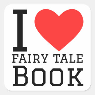 Ik hou van sprookjesboeken vierkante sticker