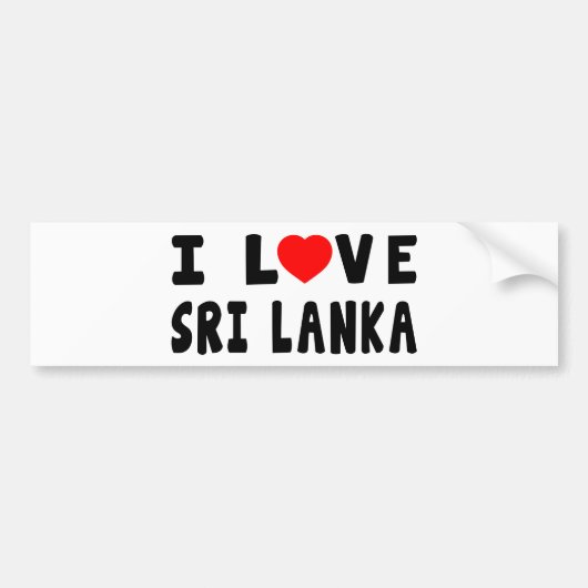 Ik hou van Sri Lanka Bumpersticker (Voorkant)