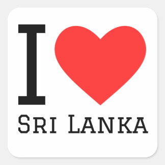 Ik hou van Sri Lanka Vierkante Sticker