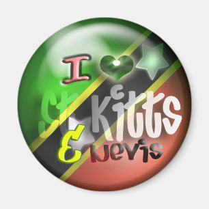 Ik hou van St. Kitts en Nevis Patriot Magnet Magneet