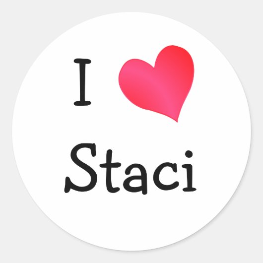 Ik hou van Staci Ronde Sticker (Voorkant)
