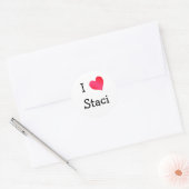 Ik hou van Staci Ronde Sticker (Envelop)