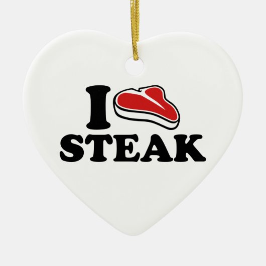 Ik hou van Steak Keramisch Ornament (Voorkant)