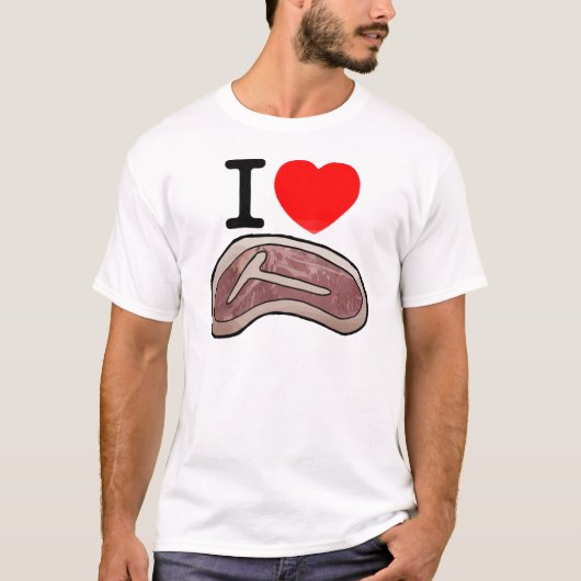 Ik hou van STEAK!!!! T-shirt (Voorkant)