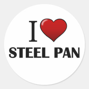 Ik hou van Steel Pan ronde Sticker