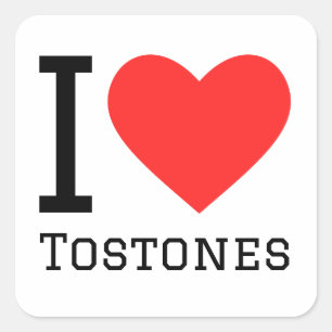 Ik hou van stenen vierkante sticker