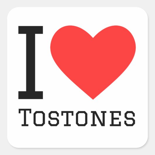 Ik hou van stenen vierkante sticker (Voorkant)