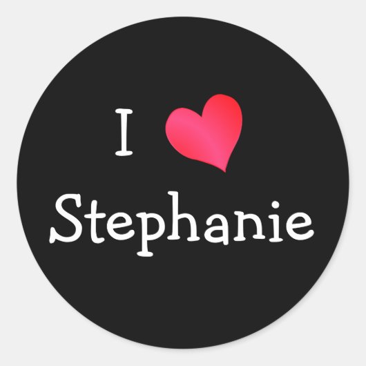 Ik hou van Stephanie Ronde Sticker (Voorkant)