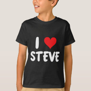 Ik hou van Steve - Hart - Naam T-shirt