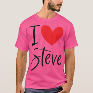 Ik hou van Steve Name Heart Persoonlijke Mannen Gu T-shirt
