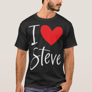 Ik hou van Steve Name Personalized Boy Man BFF Fri T-shirt