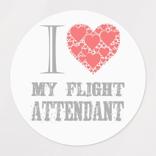 Ik hou van stewardessen labels (Design 1)