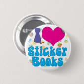 Ik hou van Sticker boeken! Ronde Button 5,7 Cm (Voorkant /achterkant)