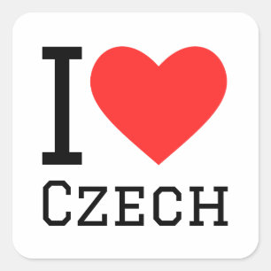 Ik hou van sticker op het tsjechische plein