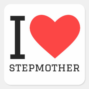 Ik hou van stiefmoeder vierkante sticker