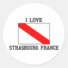 Ik hou van Straatsburg Ronde Sticker