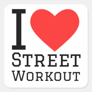 Ik hou van street workout vierkante sticker