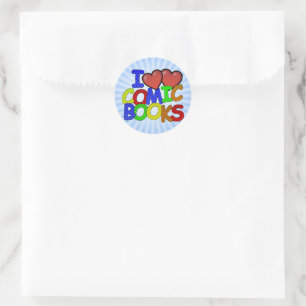 Ik hou van stripboeken ronde sticker