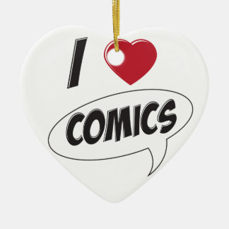 Ik hou van strips! *Hartslag* Keramisch Ornament