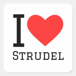 Ik hou van strudel vierkante sticker