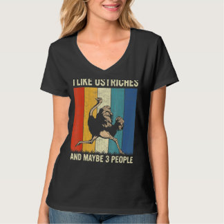 Ik hou van struisvogels en misschien 3 mensen retr t-shirt