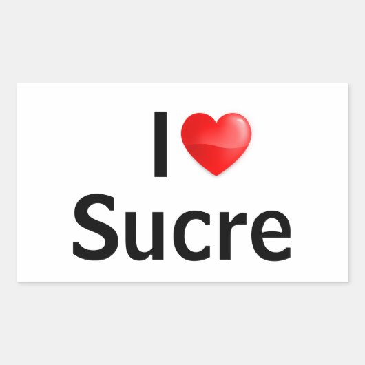 Ik hou van Sucre Rechthoekige Sticker (Voorkant)