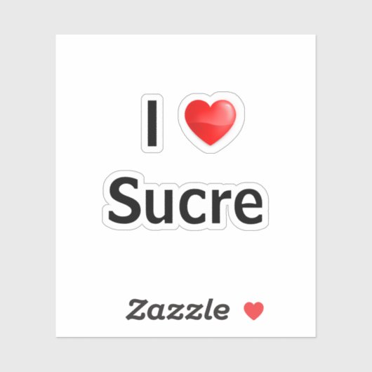 Ik hou van Sucre Sticker (Vel)