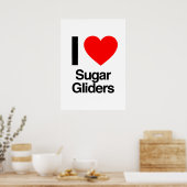 ik hou van suikerzweefvliegtuigen poster (Keuken)