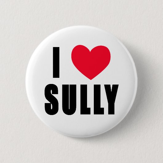 Ik hou van Sully I HEART Sully Ronde Button 5,7 Cm (Voorkant)